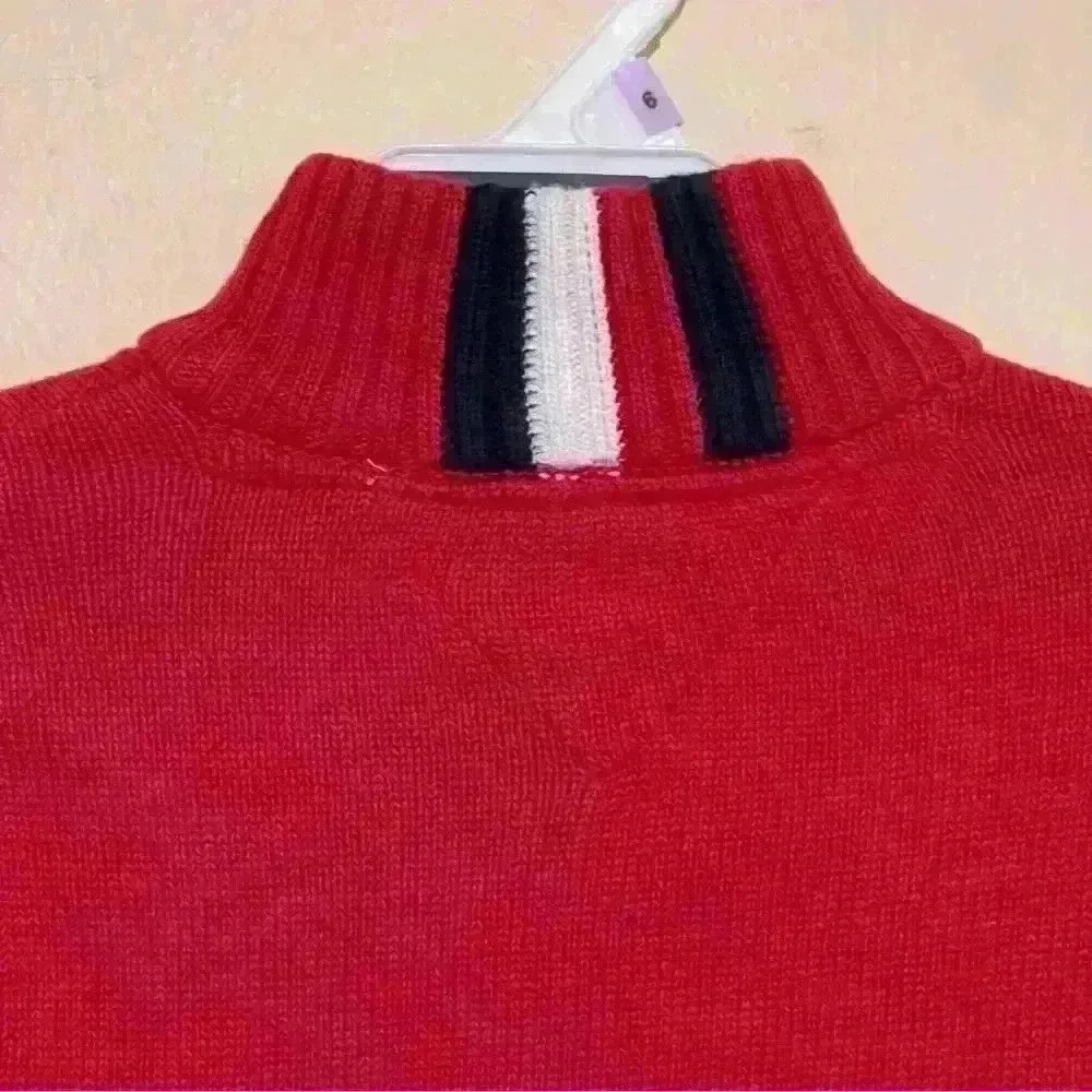 Tommy Hilfiger Boys Solid With Chest Zip Sweater size 6 Red 100 % cotton - Picture 7 of 13